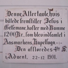 Kvittering for altertavlen