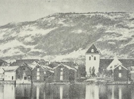 Bragernes kirke med omgivelser før brannen