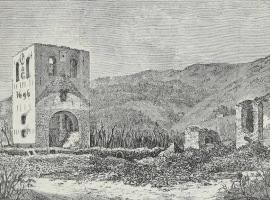 Bragernes kirketårn etter brannen i 1866