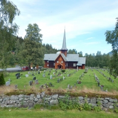 Bruflat kirke på avstand