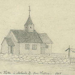 Veum kirke av Axel Arbo 1847
