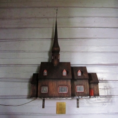 Modell av tidligere kirke
